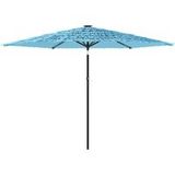 Parasol de jardin avec mât en acier bleu 288x288x225 cm