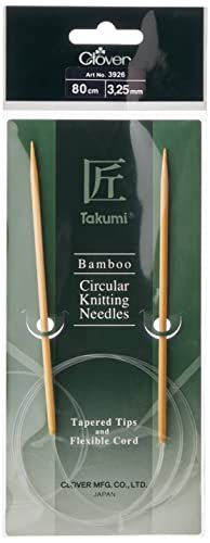 Clover Takumi Bamboo: Breipelden: Circulair: 80cm x 3.25mm, Hout, 3.25mm