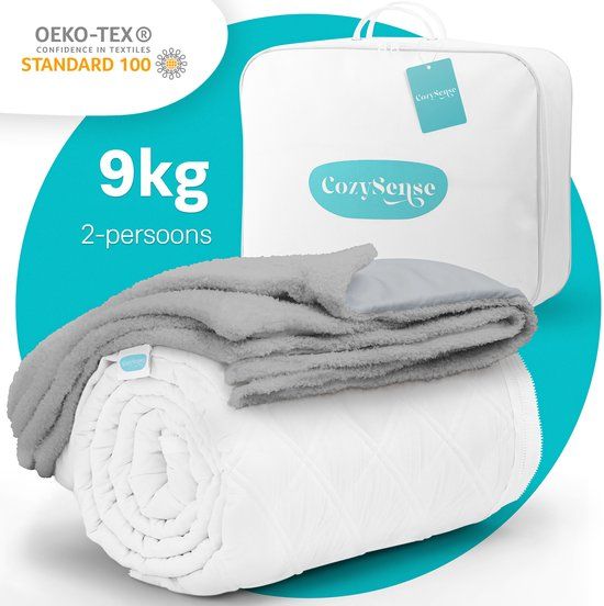 CozySense® Verzwaringsdeken 9kg - 200x200cm - Grijs