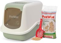 PeeWee kattenbak systeem Ecohus startpakket - salie groen / crème - 56 x 39 x 38,5 cm