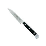 GÜDE Solingen Steakmes met tand gesmeed, 12 cm, POM zwart, ALPHA, dubbele bolster, Handgemaakt Duitsland