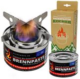Eurocatch Brandpasta Outdoorset - 2x 200g Brandgel - RVS Kruisstandaard - Roetloos & Geurloos - Ca. 3 Uur Brandduur - Noodkookset
