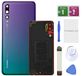Eonpam Achterkanten Terug Glas Vervanging voor (Huawei P20 Pro) Achter batterij Hoes Achteromslag Reparatieset Origineel achterbehuizing (Aurora)