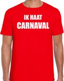 Bellatio Decorations Ik haat carnaval verkleed t-shirt / outfit rood voor heren - carnaval / feest shirt kleding / kostuum XXL