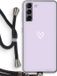 Case Company® - Samsung Galaxy S21 Case with Cord - Small Heart Purple - Black Cord - Back Cover