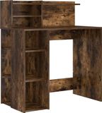 vidaXL Bureau Rook Eiken Bewerkt Hout 90 x 48 x 101,5 cm