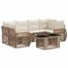 vidaXL Tuinbank Set 7-delig Beige en Crème Wit Polyrattan