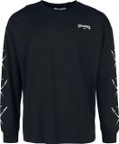 Black Blood by Gothicana Gothicana Zwart Shirt met Lange Mouwen en Ronde Hals - Heren - XXL
