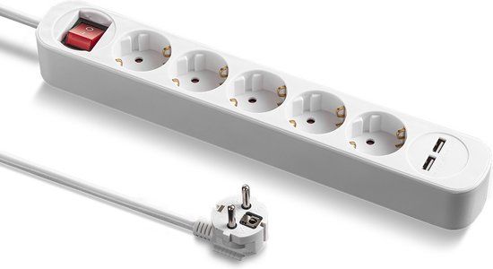 Trotec Stekkerdoos PVH5 - 5-voudige stekkerdoos met 2 USB-aansluitingen