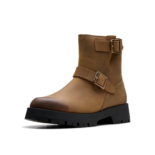 Clarks Ledwick Haley Womens Dark Sand Oily, 4.5