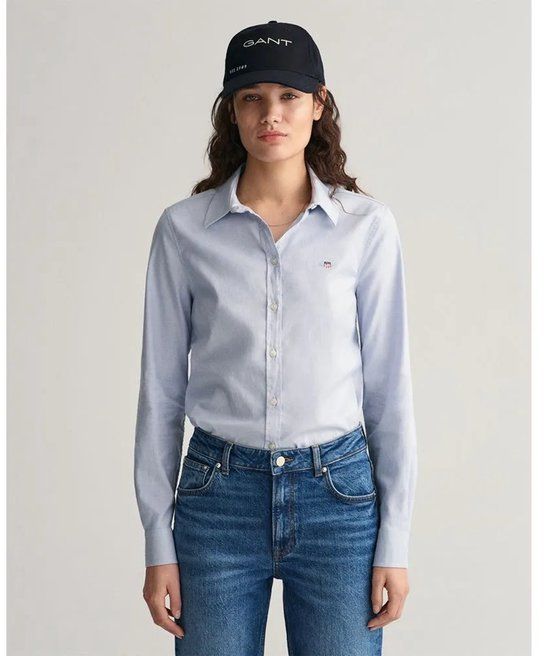 Gant Slim Stretch Oxford Overhemd Met Lange Mouwen - Light Blue - 42 - Women