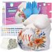 Gipsbuik gietset - Babybuik afdrukset met verf, handschoenen en 2 borstels - Kraamcadeau