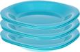 Plasticforte Assiettes d'anniversaire/enfants/camping - 12x pièces - Dia 21 cm - bleu - plastique - incassable