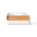 Wintem Multifunctionele organizer, wit, opbergdoos van hout met 2 uitneembare scheidingswanden, 27 x 20 x 13 cm, veel ruimte voor het organiseren van specerijen, theezakjes of cosmetica en