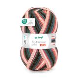 Gründl Wol Big Mamma Print XXL, perzik-roest-dennengroen-wit