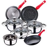 SAN IGNACIO Faro kookgerei set, 7-delig, roestvrij staal, met pannenset (20/24/28 cm)