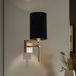 Argon Wandlamp Azzi textiel kap 1-lamp zwart