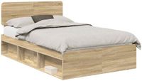 vidaXL Bedframe met hoofdeinde Sonoma 120 x 190 cm Massief grenenhout