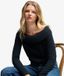 Superdry Pull Bardot Maille Coupe Ajustée Bleu Marine Taille : 44