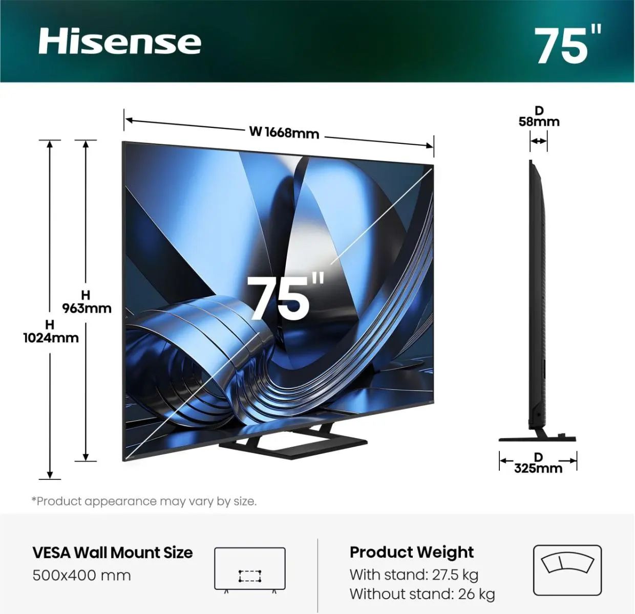 Hisense 75U79SE / ULED TV / 75 inch / 2026