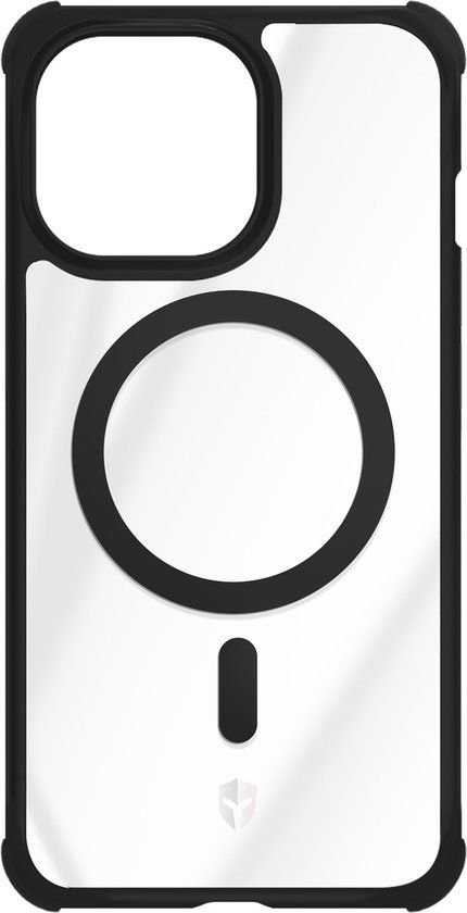 Force Case, Hoesje Geschikt voor iPhone 15 Pro MagSafe AIR FROST Schokbestendig, Zwart