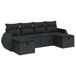 vidaXL 6-delige loungeset met kussens, polyrattan, zwart