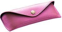 ALASSIO 2694 brillenkoker van echt leer, etui voor brillen en zonnebrillen, leren etui met klapsluiting en een drukknoopsluiting van metaal, leren case, groot, roze, ca. 16 x 7 x 4 cm
