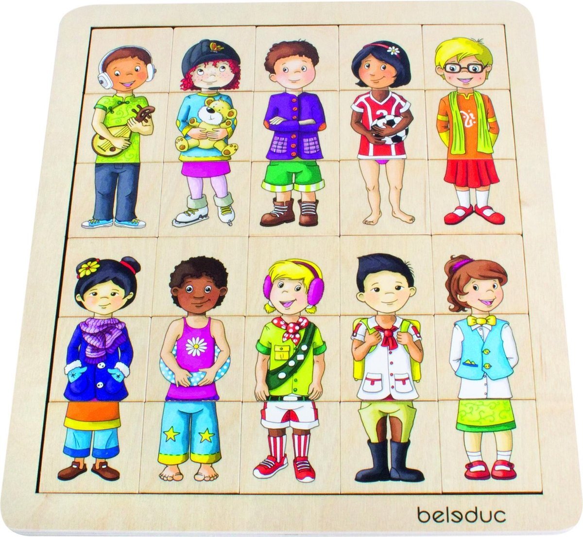 Beleduc Houten Legpuzzel Match & Mix Kinderen 30 Stuks