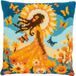 Vervaco Kruissteekkussen kit - Meisje met de zon - 40 x 40 cm