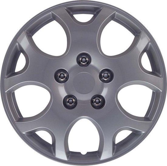 AutoStyle Wieldoppenset Nebraska - 15 inch - Zilver - 4-delig