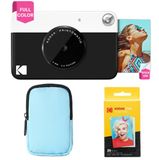 KODAK Printomatic Volledig in kleur Direct printen camera Starterbundel + Zachte Hoes + Zink 20pk fotopapier - Kleurrijke foto's op 2x3" zelfklevend papier - Zwart