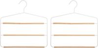 5Five Luxe cintre/porte-pantalon pour 3 pantalons - Lot de 2 pièces - blanc