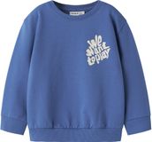 NAME IT Jongens Sweater NMMBENJA LS NREG SWEAT UNB - Maat 92 - Blauw