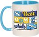 Bellatio Decorations Cadeau koffie/thee mok - de beste oom - van de wereld - blauw - 300 ml - keramiek