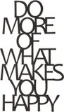 Homemania Wanddecoratie Words 41x70 cm Staal Zwart