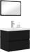 vidaXL Meuble de salle de bain 3 pièces Chêne noir Bois de placage