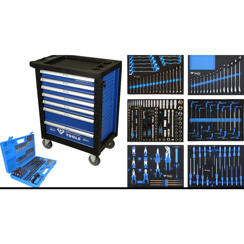 Brilliant Tools Gereedschapwagen met 7 laden en 473 gereedschappen - 76 kg