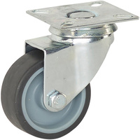 Zwenkwiel - TP-rubber - 50x50mm - 40kg - Zilver