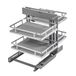 GTV Uittrekbaar hoeksysteem MOVIX Pro, 4 manden met antislipmat, dempende sluiting, voor onderkasten van 900 mm, draagkracht 24 kg, chroom