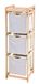King Home C1513005 ladenkast met 3 laden van hout en stof ecru, 34 x 33 x 110 H