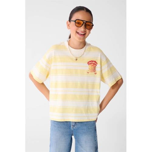 Shoeby gestreept T-shirt - lichtgeel