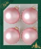 Krebs Kerstballen - 8 stuks - chic roze - 7 cm - glas - mat