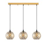 Opviq Elegante gouden kroonluchter, verstelbare hoogte 37-117 cm, metalen behuizing, 100 x 25 cm, 3 x E27-fitting
