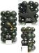 Bellatio Decorations 55x stuks kunststof kerstballen met ster piek donkergroen mix - Kerstversiering/kerstboomversiering