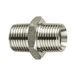 Riegler Dubbele schroefdraadstapel, R 1 1/2 a., R 1 1/2 a., SW 50, roestvrij staal 1.4571, werkdruk max. 60 bar, bedrijfstemperatuur. Maximale 150 °C.