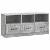 vidaXL TV-kast met lade Betongrijs 102 x 34,5 x 47 cm Bewerkt hout
