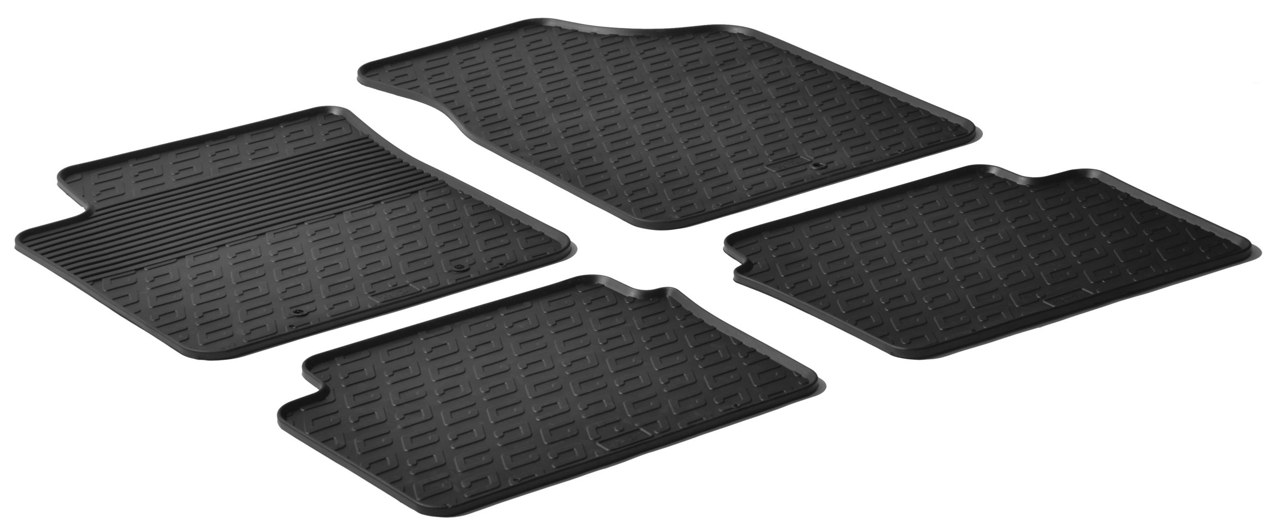 GledRing Rubbermatten passend voor Hyundai i10 2008-2013 (T-Design 4-delig + montageclips)