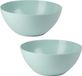Plasticforte Serveerschaal/saladeschaal - 2x - D25 x H12 cm - kunststof - mintgroen