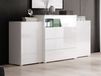 Buffet URBY 2 portes 3 tiroirs blanc brillant/blanc avec led