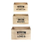 SET The Home deco Factory SET 3 CAJAS MADERA "HOME"